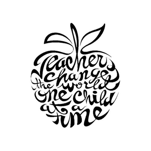 Teachers Change The World Skull 39 Vinyl Sticker