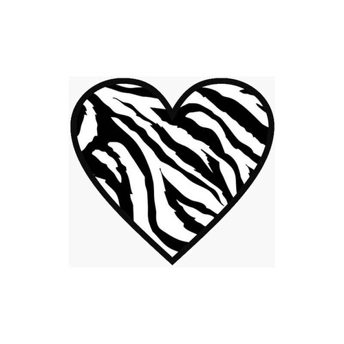 Zebra Heart 20 Vinyl Sticker