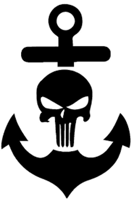 Anchor Sailor Punisher Death Skull Vinyl Decal