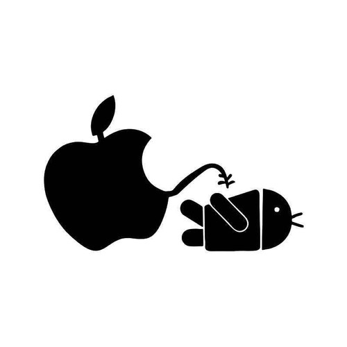 Apple Pee Piss On Android Funny Vinyl Sticker