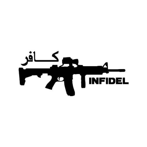 Ar 15 Ammo Bullet 5.56 Gun Infidels Arabic Vinyl Sticker