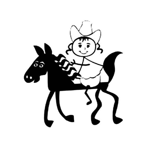 Baby Horseback Riding Sport Stick Figure 1 Vinyl Sticker