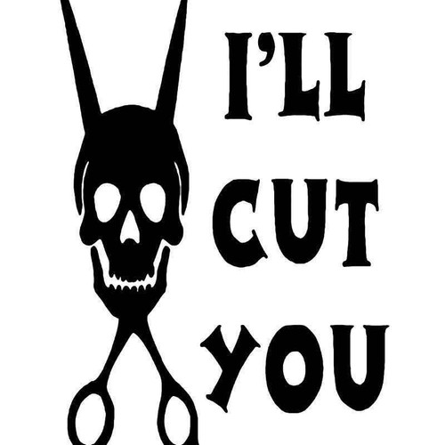 Barber Skull Scissors Vinyl Sticker