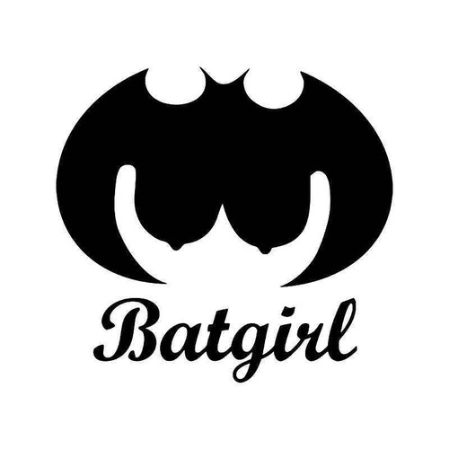 Batgirl Boobs Funny Vinyl Sticker