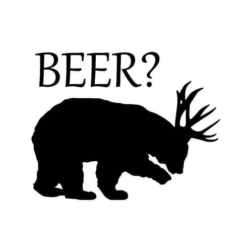 Beer Bear Deer Hunting Vinyl Sticker