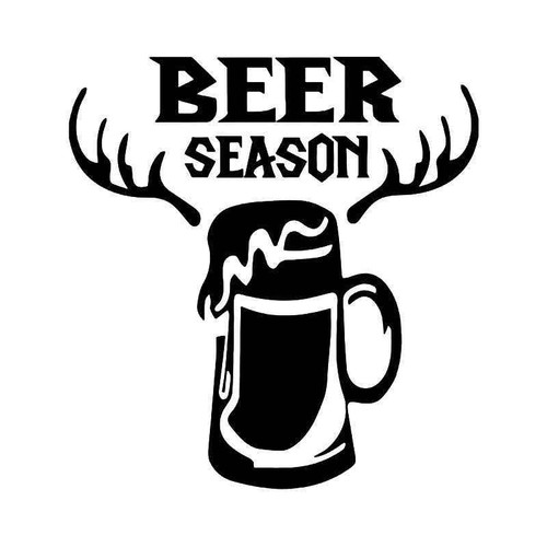 Beer Season Deer Buck Hunting Vinyl Sticker