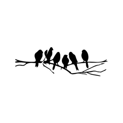 Birds On Tree Branch Vinyl Sticker