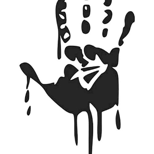 Bloody Hand Print Crime Vinyl Sticker