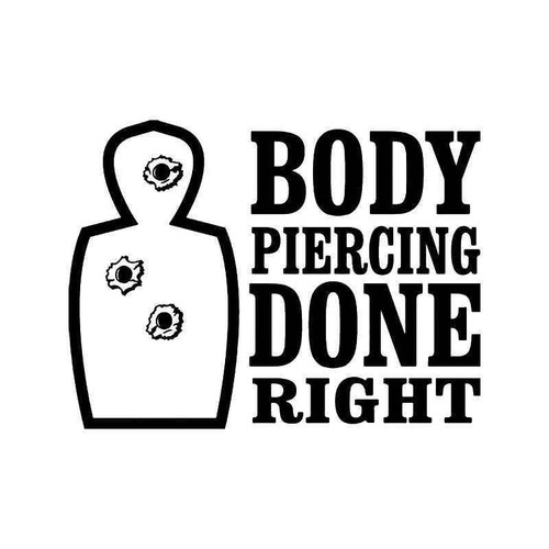 Body Piercing Gun Vinyl Sticker