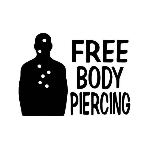 Body Piercing Gun Target Vinyl Sticker