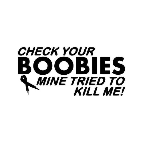 Boobs Tits Breast Cancer Funny Vinyl Sticker