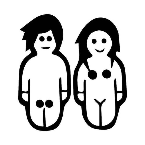 Boy Girl Nude Nudist Vinyl Sticker