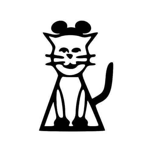 Cat Stick Figure 2 Vinyl Sticker