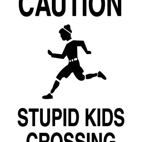 Caution Kids Crossing Vinyl Sticker