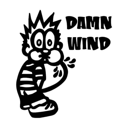 Damn Wind Piss Pee Vinyl Sticker