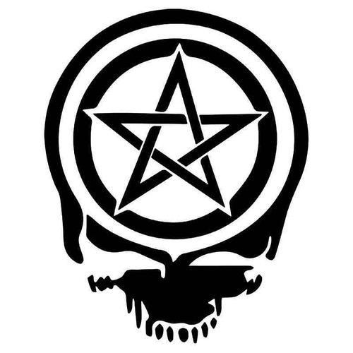 Death Skull Pentagram Pentacle Pagan Vinyl Sticker