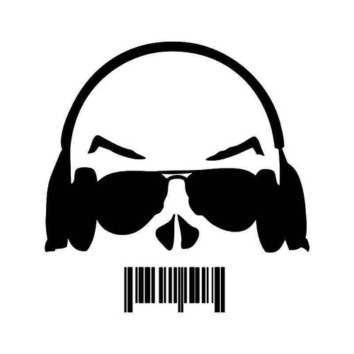 Dj Ze532 Death Skull Barcode Vinyl Sticker