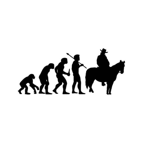 Evolution Of Cowboy Western Vinyl Sticker