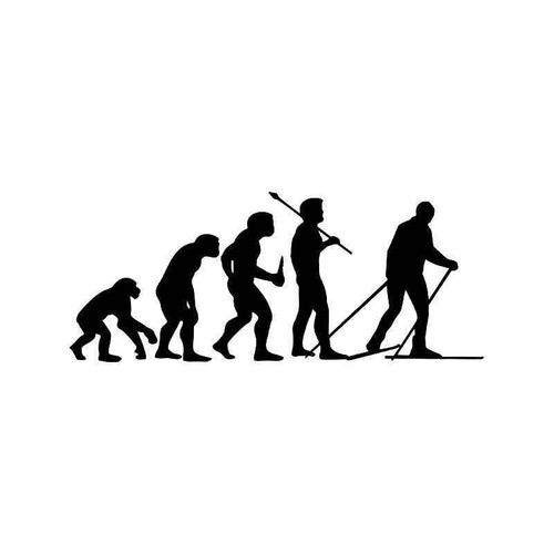 Evolution Of Cross Country Skiing Sports Vinyl Sticker