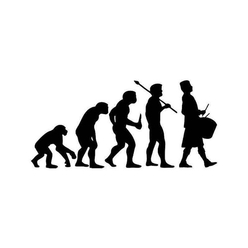 Evolution Of Scottish Drummer Vinyl Sticker