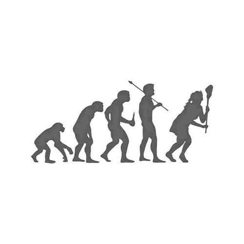 Evolution Of Women Lacrosse Vinyl Sticker