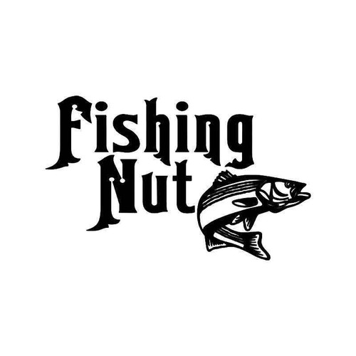 Fishing Nut Bass Fish Vinyl Sticker