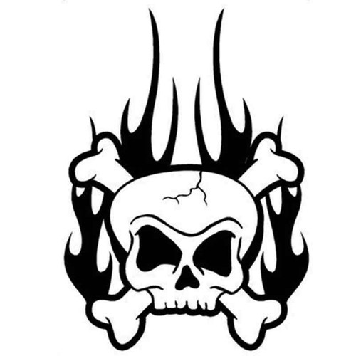 Flaming Skull 1037 Vinyl Sticker