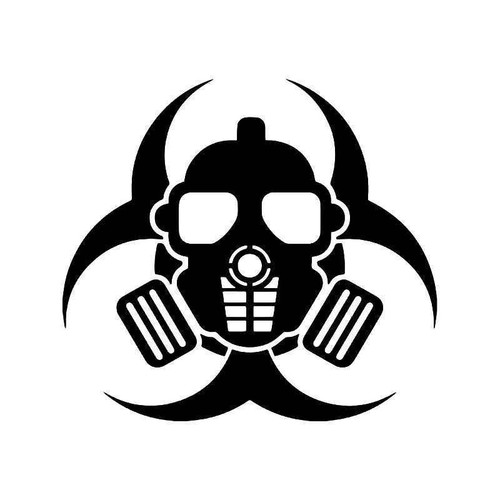 Gas Mask Zombie Biohazard Vinyl Sticker