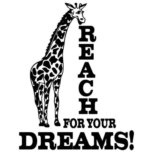 Giraffe Reach Dreams Vinyl Sticker