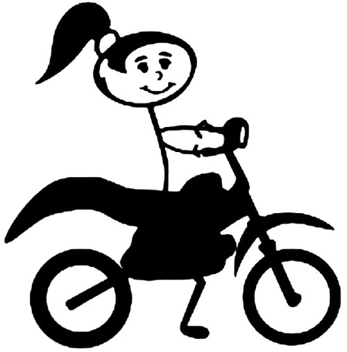 Girl Dirt Bike Stick Figure