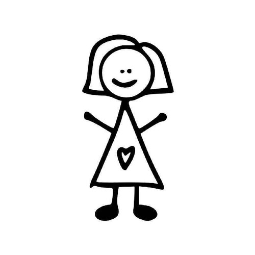 Girl Stick Figure 42 Vinyl Sticker