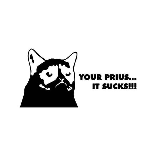 Grumpy Cat Prius Quote Meme Vinyl Sticker