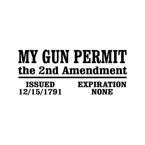 Gun Permit 2nd Vinyl Sticker