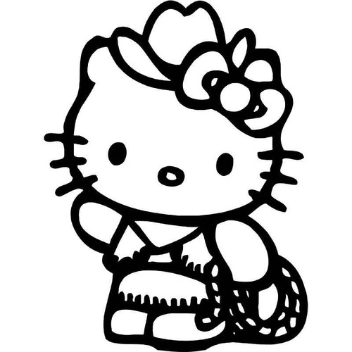 Hello Kitty Cowgirl Vinyl Sticker