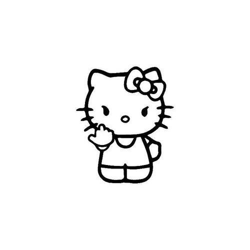 Hello Kitty Fuck Finger Flip Bird 2 Vinyl Sticker