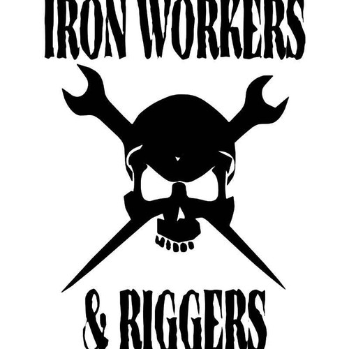 Iron Workers Riggers Skull Vinyl Sticker