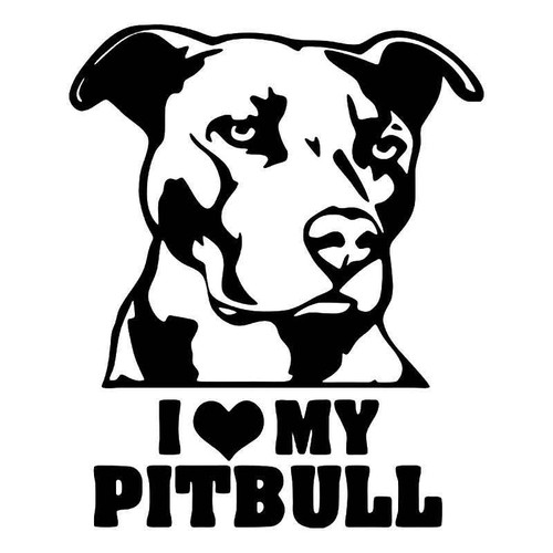 Love Pitbull Vinyl Sticker