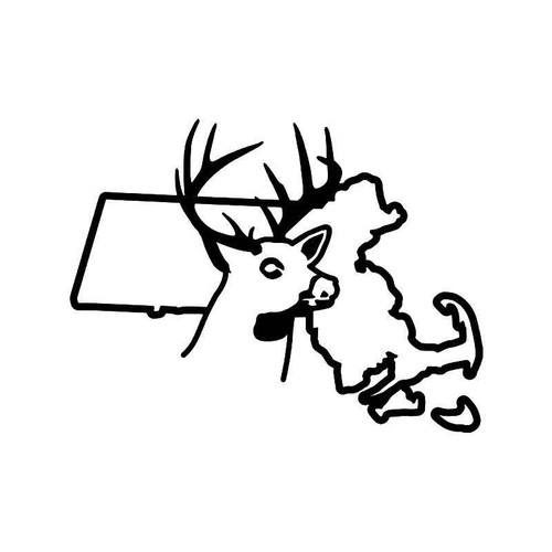 Massachusetts State Deer Buck Hunting Vinyl Sticker