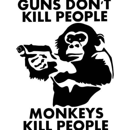 Monkeys Kill People Gun Vinyl Sticker