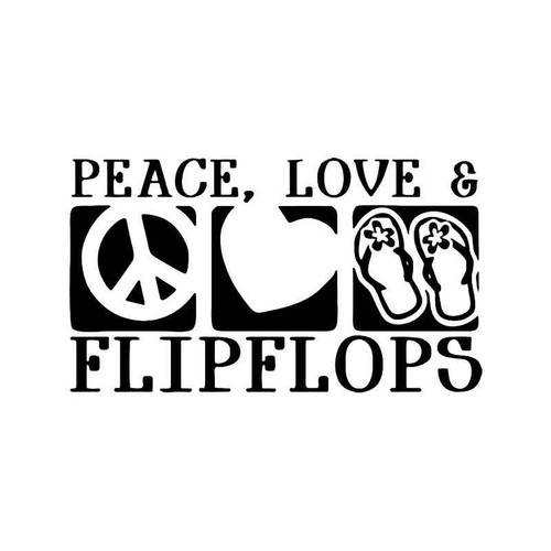Peace Love Flip Flops Beach Funny Vinyl Sticker