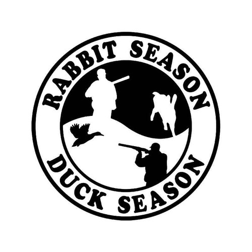 Rabbit Duck Hunting Season Vinyl Sticker