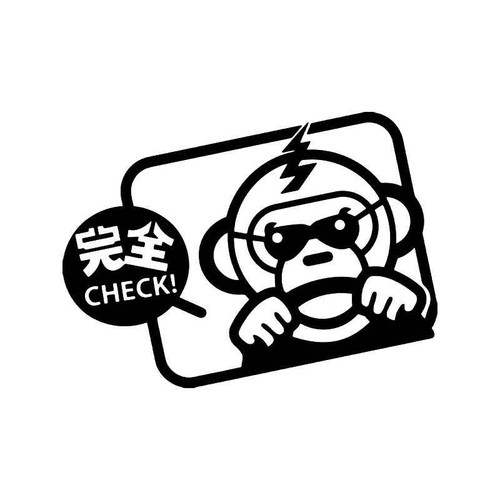 Rally Monkey Cop Check Jdm Japanese Vinyl Sticker