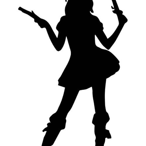 Sexy Pirate Girl Guns Vinyl Sticker