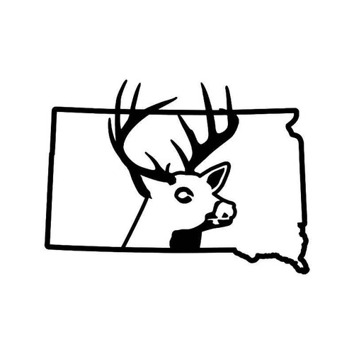 South Dakota State Deer Buck Hunting Vinyl Sticker