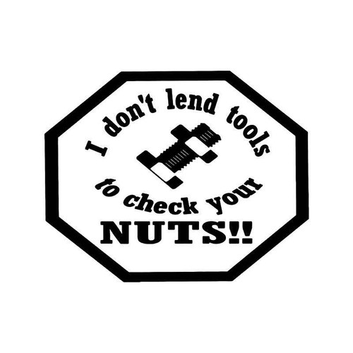 Tools Nuts Mechanic Funny Vinyl Sticker