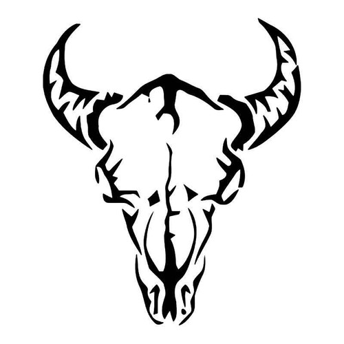 Tribal Longhorn Cow Skull Vinyl Sticker