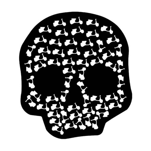 Vespa Motorcycle Death Skull Vinyl Sticker