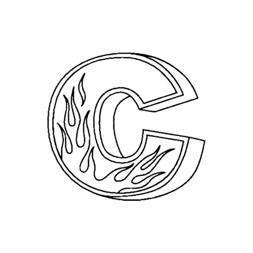 C Flames Letter S Decal