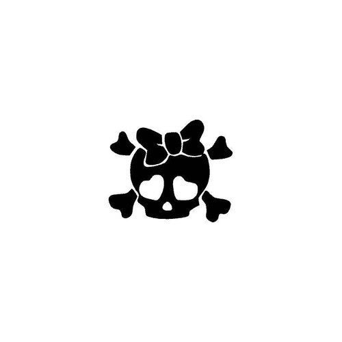 Cute Skull Bow 2 Decal