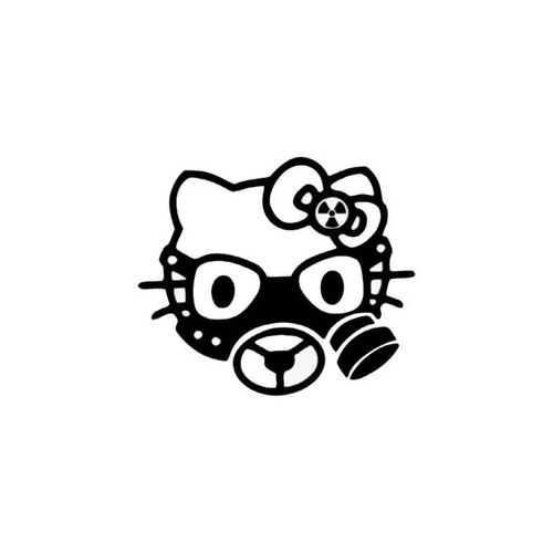 Hello Kitty Biohazard Mask Decal